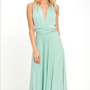 Multi way dress in aqua,